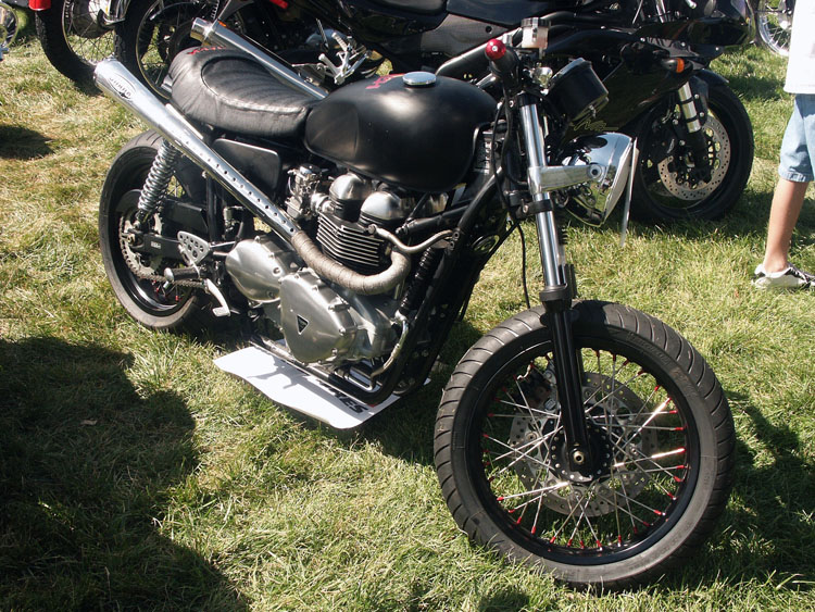 Triumph Bonneville streetfighter motorcycle