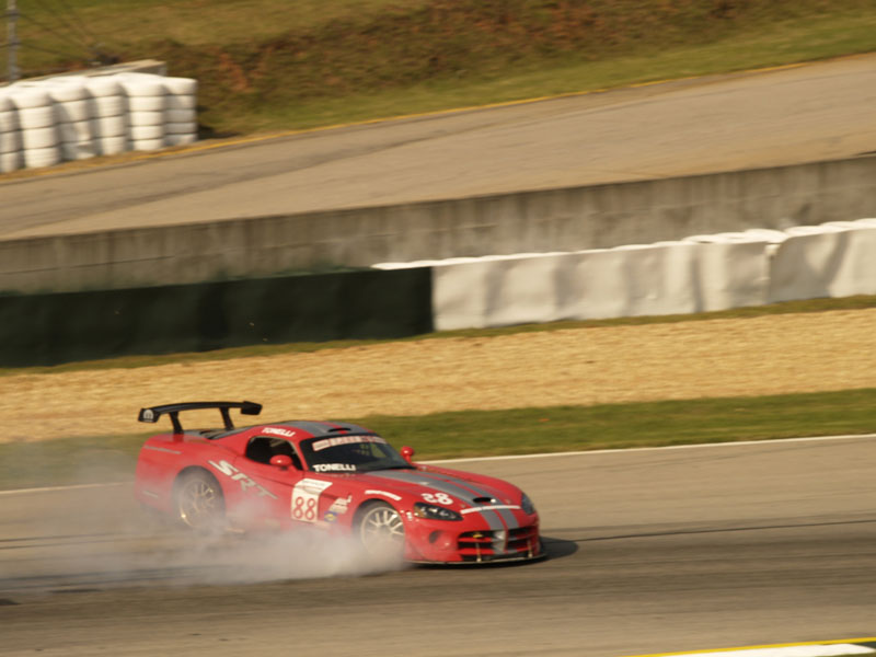 Peter Tonelli Dodge Viper race car spin
